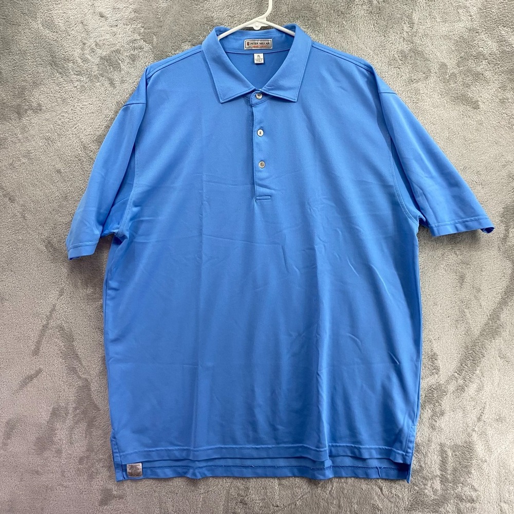 Peter Millar Summer Comfort Blue Golf Polo Shirt Men's XL Performance